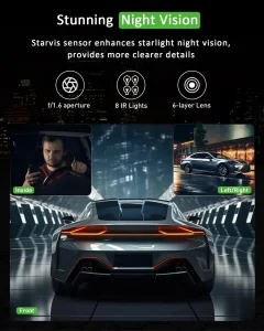 3-Channel Dash Cam – Front, Cabin & Rear Recording with Parking Mode Thumbnail 4