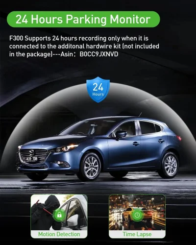 3-Channel Dash Cam – Front, Cabin & Rear Recording with Parking Mode