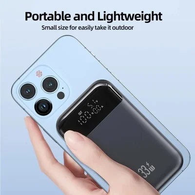 10,000mAh 33W PD Power Bank – Dual USB Fast Charging