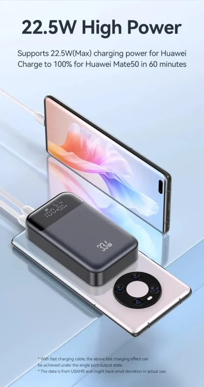10,000mAh 33W PD Power Bank – Dual USB Fast Charging