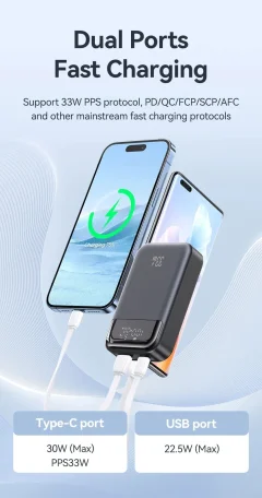 10,000mAh 33W PD Power Bank – Dual USB Fast Charging Thumbnail 13