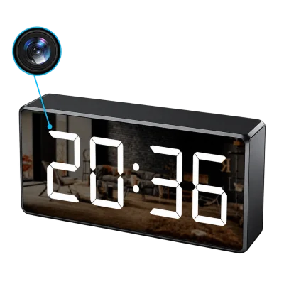 1080p WiFi Clock Camera – 166° Wide Angle & Night Vision