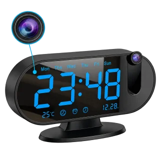 1080p Projection Clock Camera – 120° View & Motion Alerts