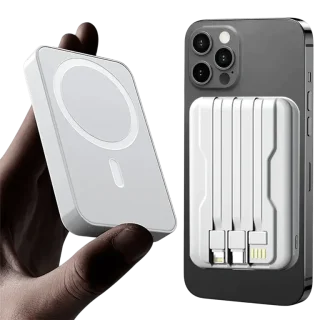 10,000mAh Magnetic Power Bank – 15W Wireless & Cable