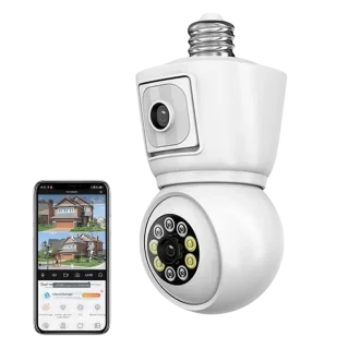 8MP 4K E27 Camera – Dual Lens & Colour Night Vision