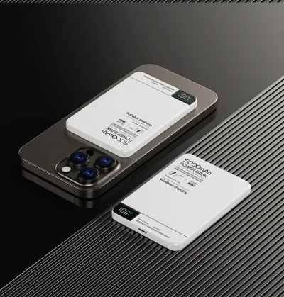 Ultra-Thin Magnetic Power Bank – 5000mAh Wireless Fast Charger