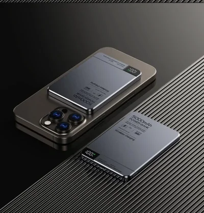 Ultra-Thin Magnetic Power Bank – 5000mAh Wireless Fast Charger