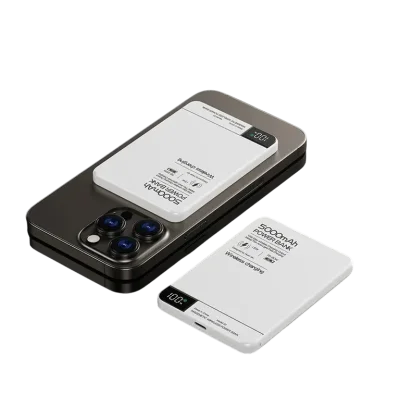 Ultra-Thin Magnetic Power Bank – 5000mAh Wireless Fast Charger