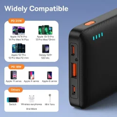 10,000mAh 20W Power Bank – USB-C & USB Thumbnail 3