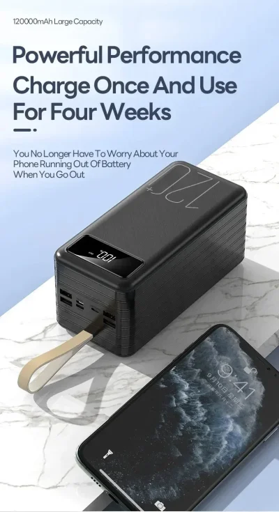 Power Bank – USB-C, USB & LED Display
