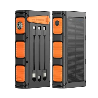 30,000mAh Solar/Hand-Crank Power Bank – Camping Light