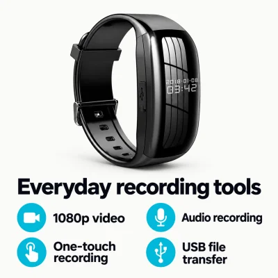 1080p Camera Watch – Video & Audio Recording with USB Transfer