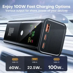 20,000mAh 100W USB-C PD Power Bank – Digital Display Thumbnail 8