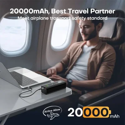 20,000mAh 100W USB-C PD Power Bank – Digital Display