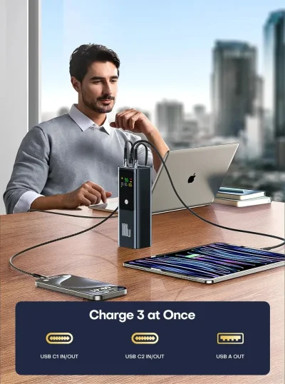 20,000mAh 100W USB-C PD Power Bank – Digital Display