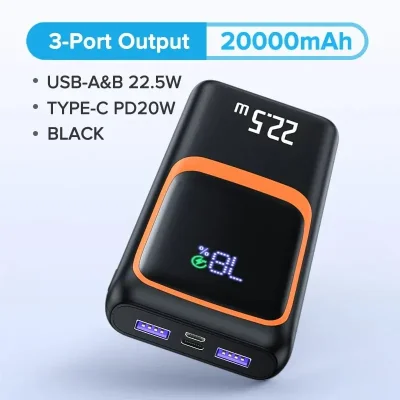 10,000mAh Power Bank – 3 Ports & 22.5W Charging