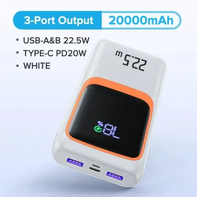 10,000mAh Power Bank – 3 Ports & 22.5W Charging
