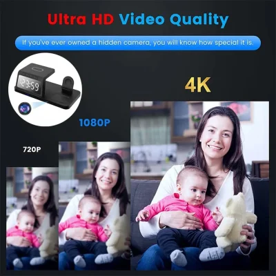 WiFi Camera Charger – Alarm Clock & Wireless Charging