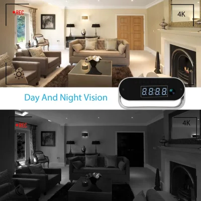 4K WiFi Clock Camera – Battery & Night Vision