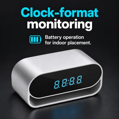 4K WiFi Clock Camera – Battery & Night Vision