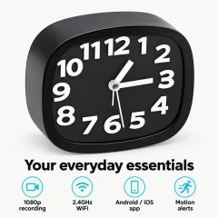 1080p WiFi Clock Camera – 2.4GHz & App Alerts Thumbnail 4