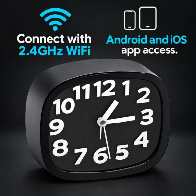 1080p WiFi Clock Camera – 2.4GHz & App Alerts