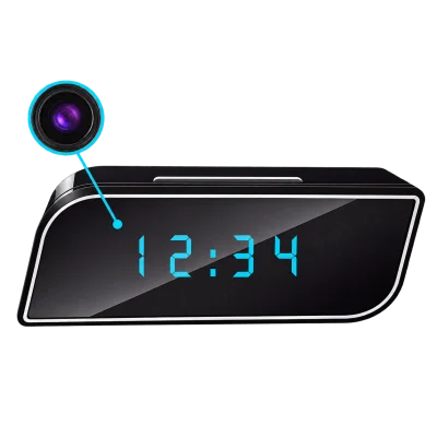 1080p WiFi Alarm Clock Camera – Night Vision & Loop Recording