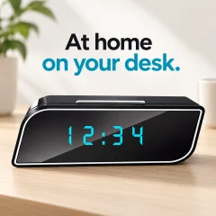 1080p WiFi Alarm Clock Camera – Night Vision & Loop Recording Thumbnail 3