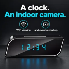 1080p WiFi Alarm Clock Camera – Night Vision & Loop Recording Thumbnail 4