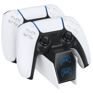 Dual PS5 Controller Charging Dock – LED & On/Off Switch