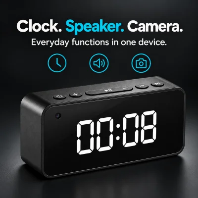 WiFi Digital Clock Camera – Bluetooth Speaker & Remote Viewing