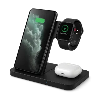 3-in-1 Wireless Charging Stand – Phone, Watch & Earbuds
