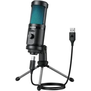 USB Condenser Microphone – RGB Lighting for Gaming & Streaming