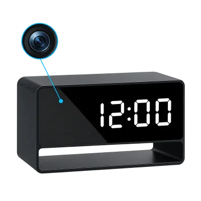 1080p WiFi Alarm Clock Camera – Night Vision & Motion Alerts