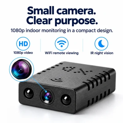 1080p Mini WiFi Security Camera – IR Night Vision & Remote Viewing