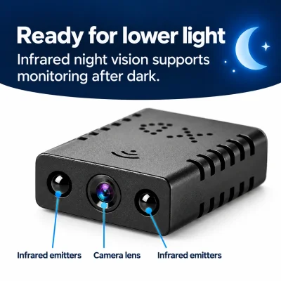 1080p Mini WiFi Security Camera – IR Night Vision & Remote Viewing