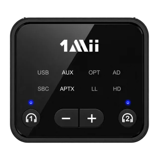 1Mii B06T6 Bluetooth TV Transmitter — Dual Headphone Pairing