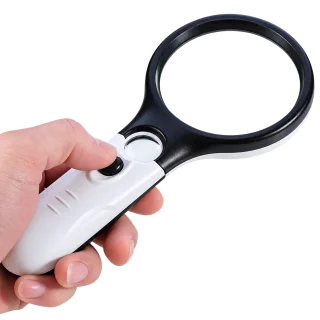 LED Handheld Reading Magnifier — Large Lens & Easy Light Switch