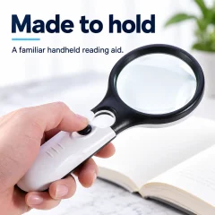 LED Handheld Reading Magnifier — Large Lens & Easy Light Switch Thumbnail 6