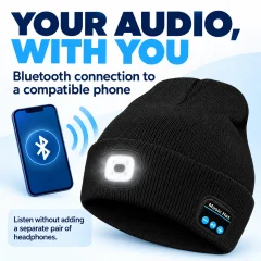 Bluetooth LED Beanie – Rechargeable Light, Audio & Calls Thumbnail 4