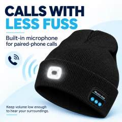 Bluetooth LED Beanie – Rechargeable Light, Audio & Calls Thumbnail 5