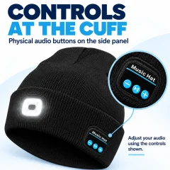 Bluetooth LED Beanie – Rechargeable Light, Audio & Calls Thumbnail 6
