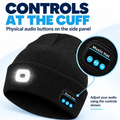 Bluetooth LED Beanie – Rechargeable Light, Audio & Calls