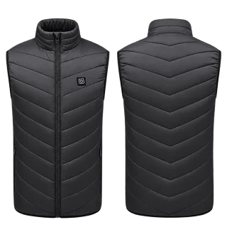 USB Heated Vest – Black, Single-Button Winter Layer
