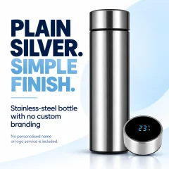 500ml LED Temperature Display Bottle – Silver Vacuum Flask Thumbnail 6