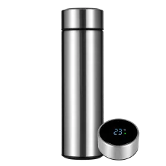 500ml LED Temperature Display Bottle – Silver Vacuum Flask Thumbnail 1