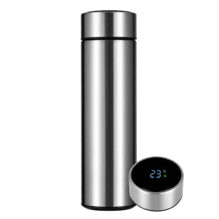 500ml LED Temperature Display Bottle – Silver Vacuum Flask