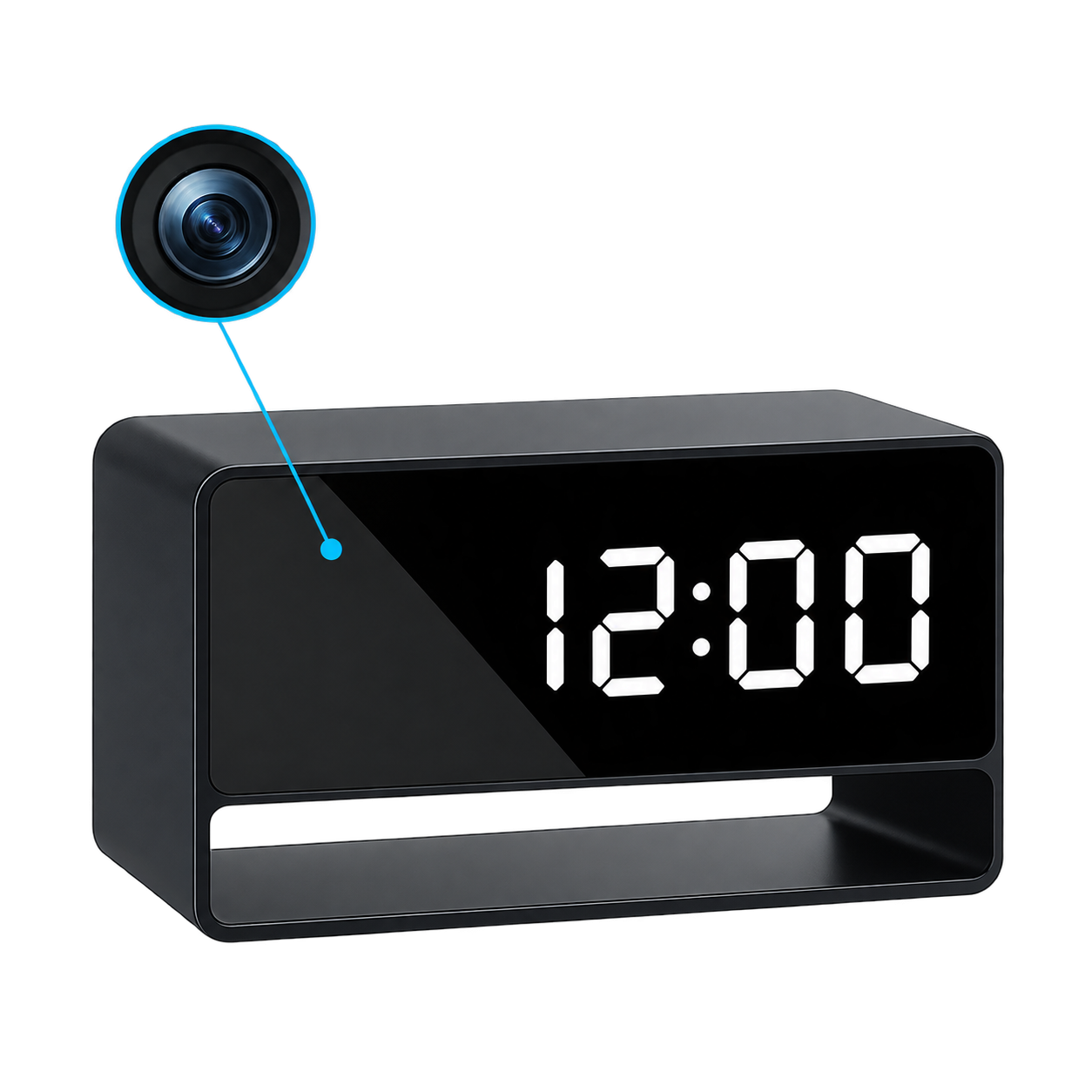 1080p WiFi Alarm Clock Camera – Night Vision & Alerts