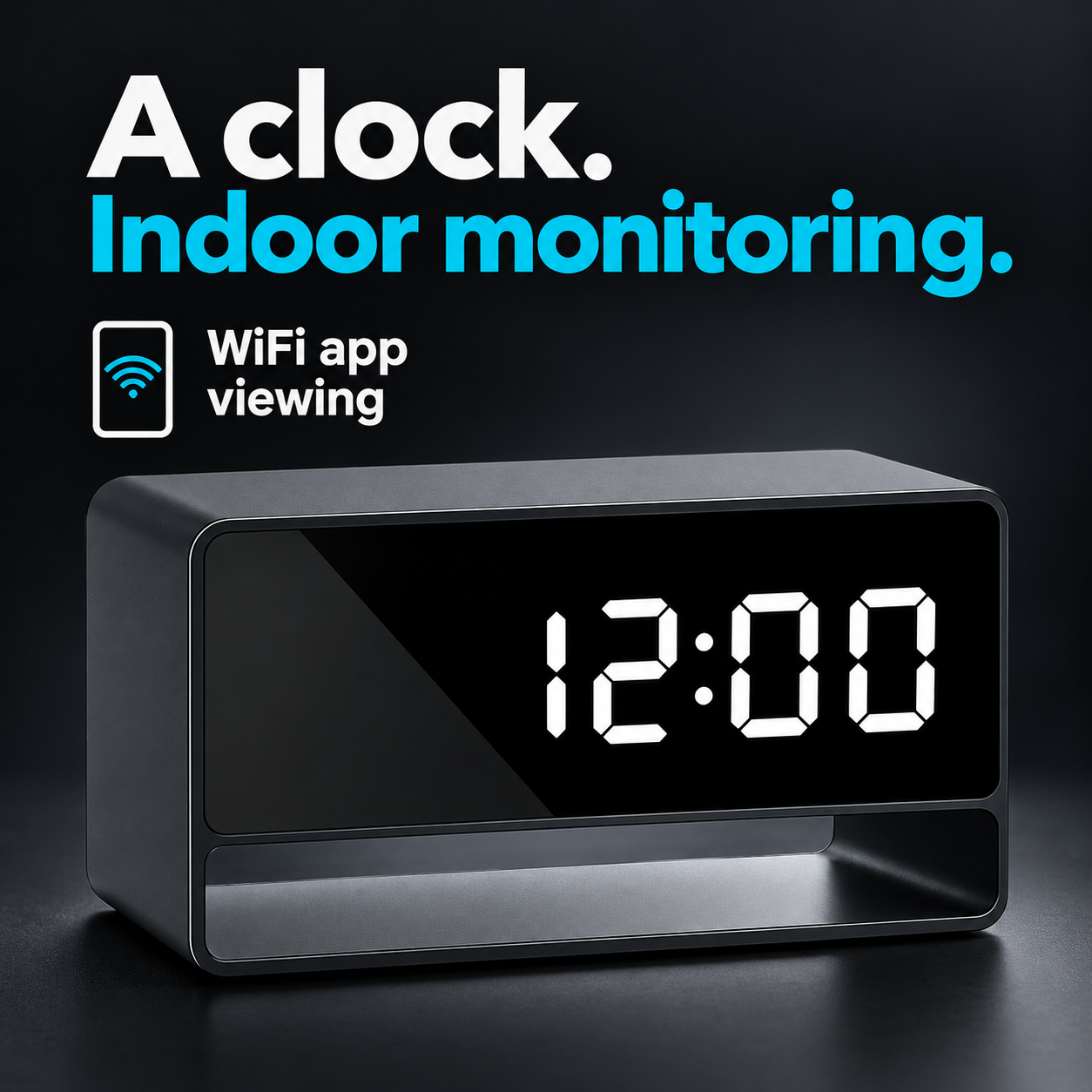 1080p WiFi Alarm Clock Camera – Night Vision & Alerts
