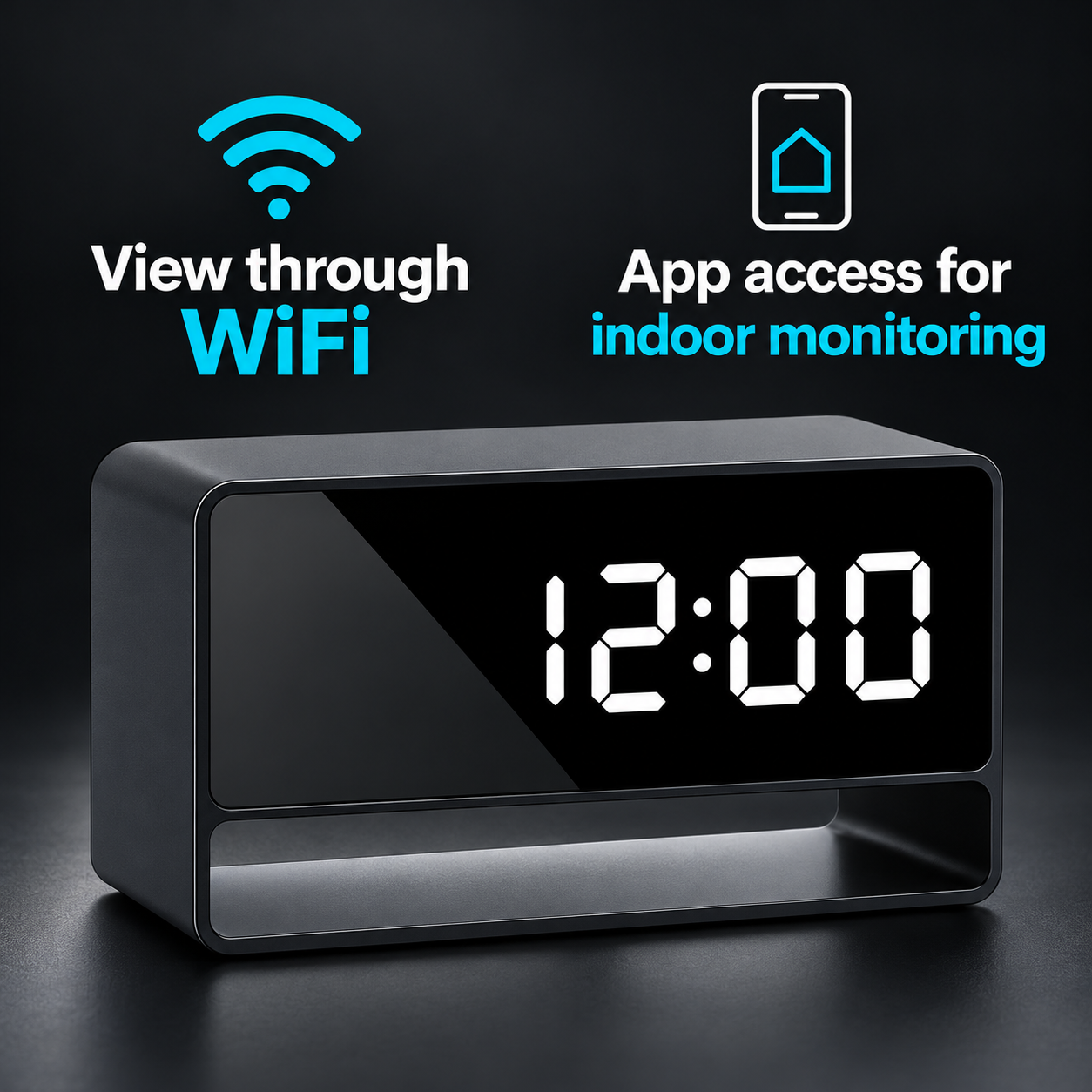 1080p WiFi Alarm Clock Camera – Night Vision & Alerts